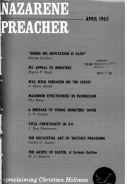 Title Page of Nazarene Preacher