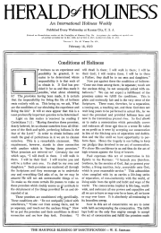Title Page of Herald of Holiness - February 18, 1920