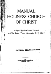 Title Page of the Manual Holiness Church of Christ 1905