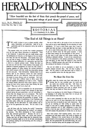 Front page of Herald of Holiness - November 1, 1922