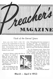 Title Page of Preacher's Magazine March/April 1953