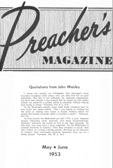 Title Page of Preacher's Magazine May/June 1953