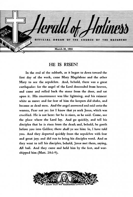 Title Page of Herald of Holiness - March 30, 1955