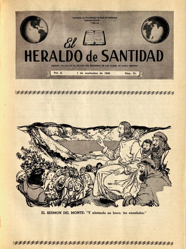 Portada, El Sermón del Monte: "Y abriendo su boca, les enseñaba."