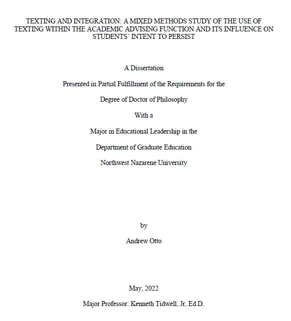 Dissertation cover