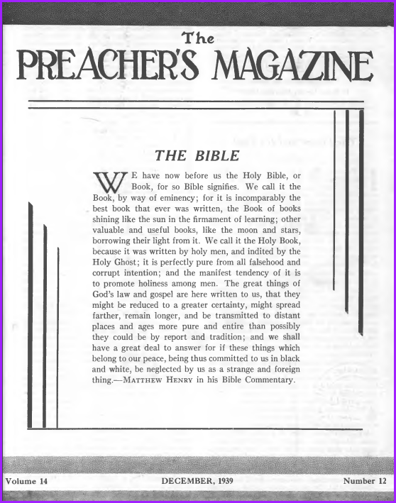 Preacher's Magazine Cover