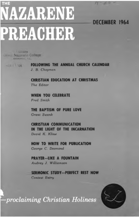 Title Page of Nazarene Preacher