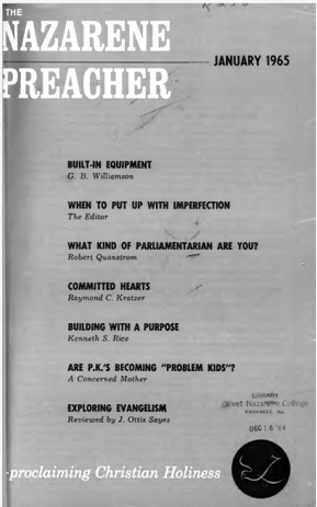 Title Page of Nazarene Preacher