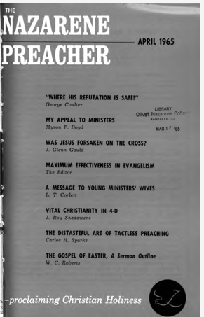 Title Page of Nazarene Preacher