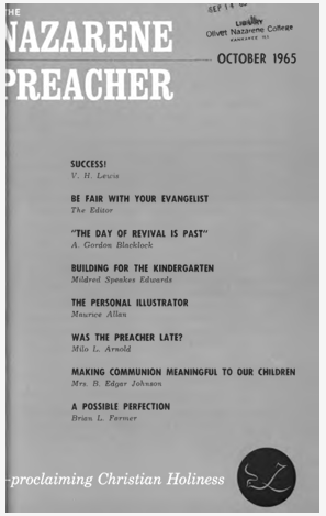 Title Page of Nazarene Preacher