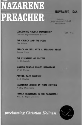 Title Page of Nazarene Preacher