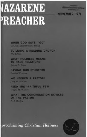 Title Page of Nazarene Preacher
