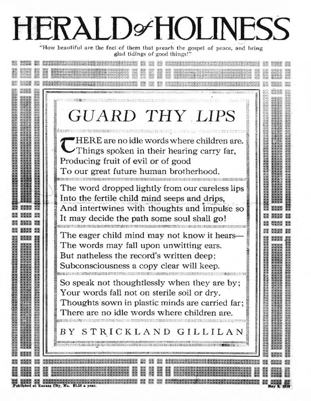 Title Page of Herald of Holiness - May 3, 1916
