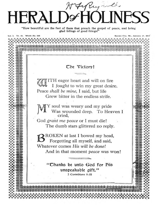 Title Page of Herald of Holiness - January 17, 1917