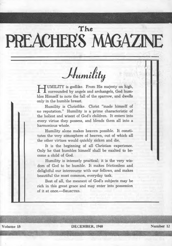 Title Page of Preacher's Magazine