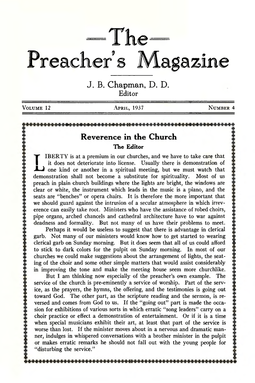 Title Page of Preacher's Magazine