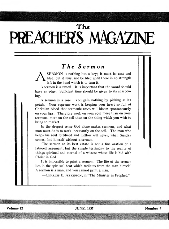 Title Page of Preacher's Magazine
