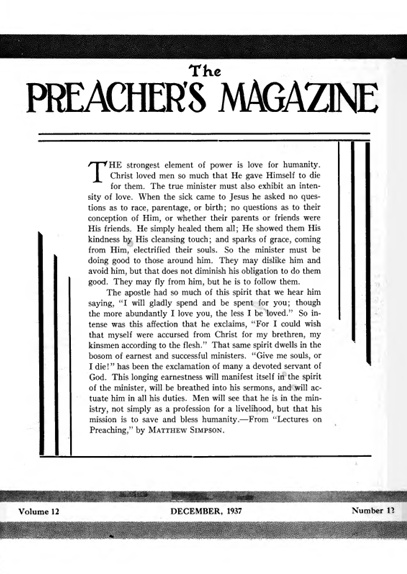 Title Page of Preacher's Magazine
