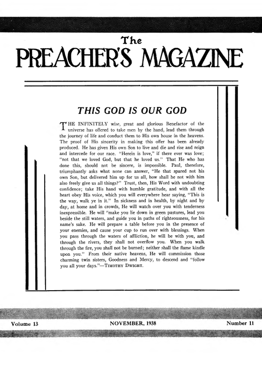 Title Page of Preacher's Magazine