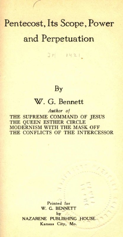 Image of title page Pentecost, Its Scope, Power and Perpetuation