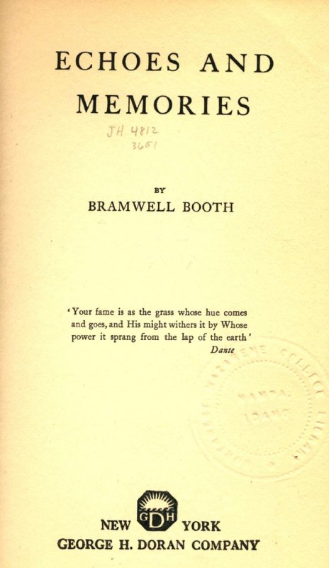 Image of title page Echoes and Memories