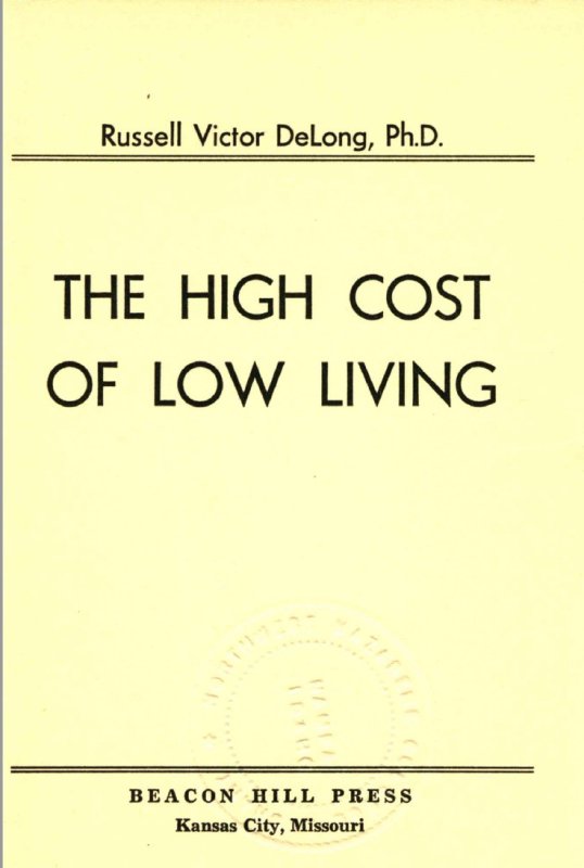 Image of title page High Cost of Low Living