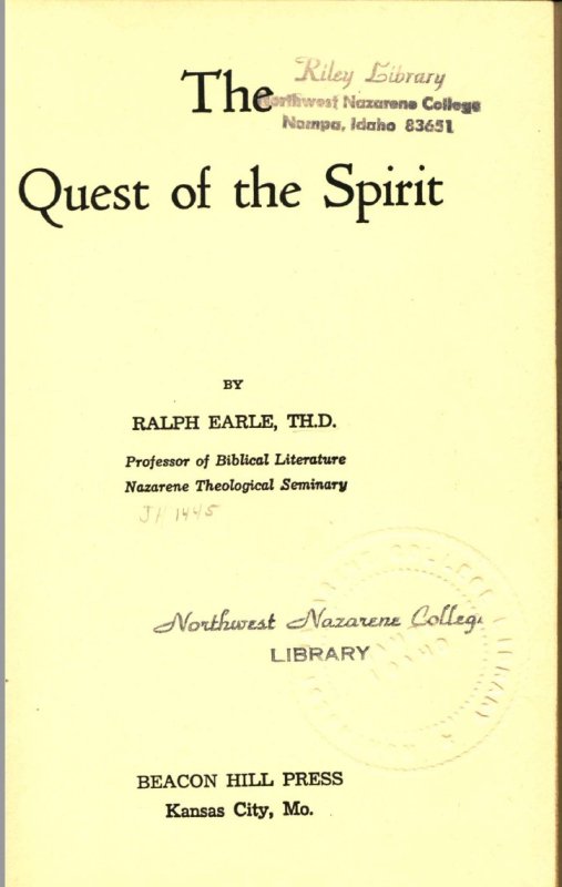 Image of title page The Quest of the Spirit