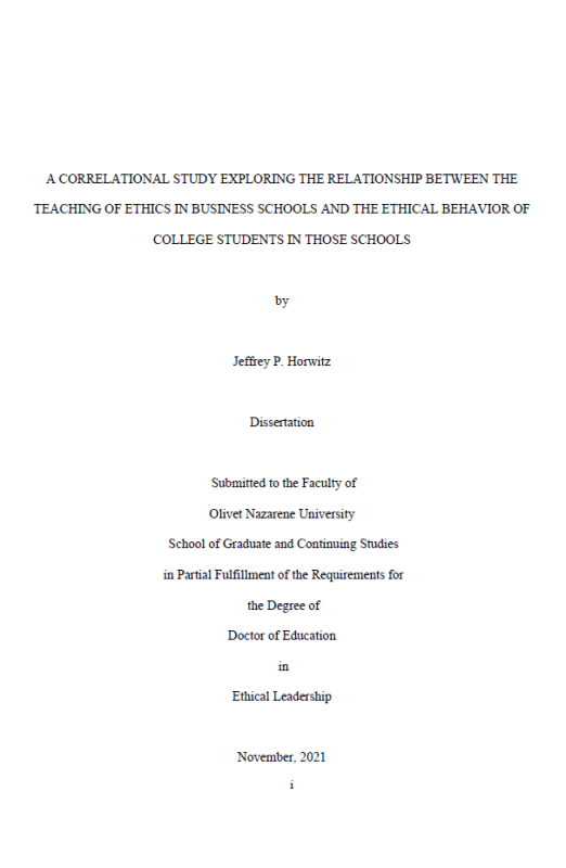 Title page of dissertation