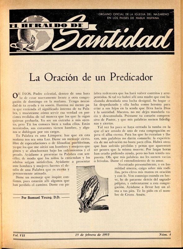 Portada: La oración de un predicador, Samuel Young