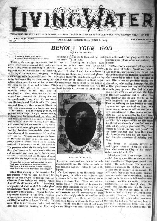 Living Water, June 8, 1905