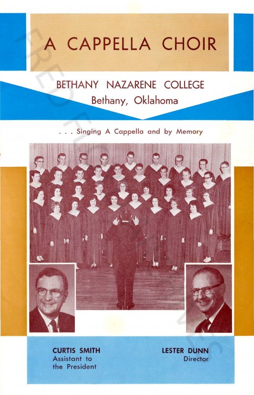 Bethany Nazarene College A Cappella Choir Annual Tour 1962-1963