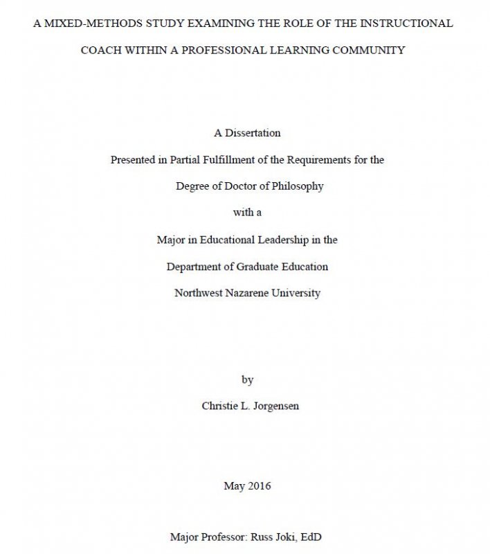A mixed-methods study examining the role of the instructional coach within a professional learning community