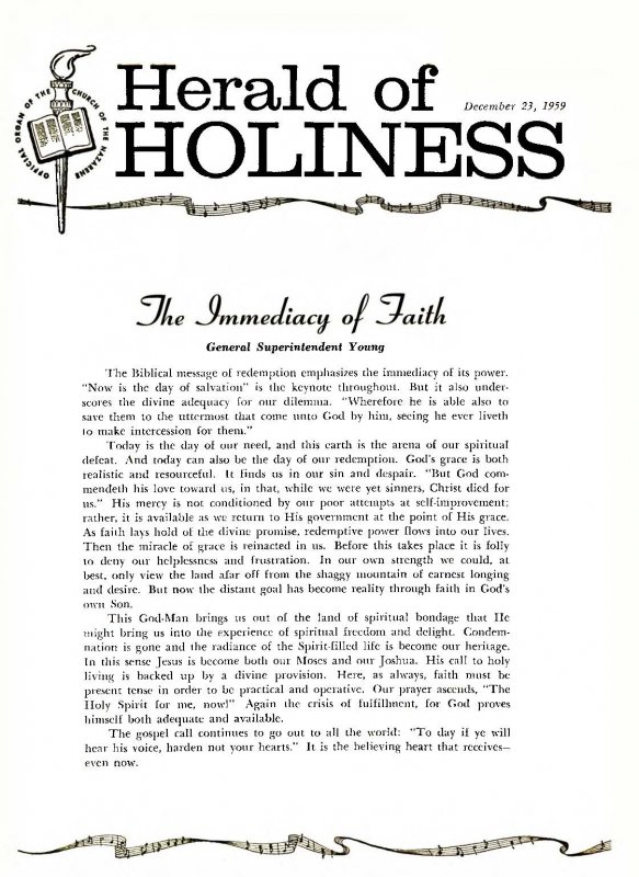 Herald of Holiness - December 23, 1959