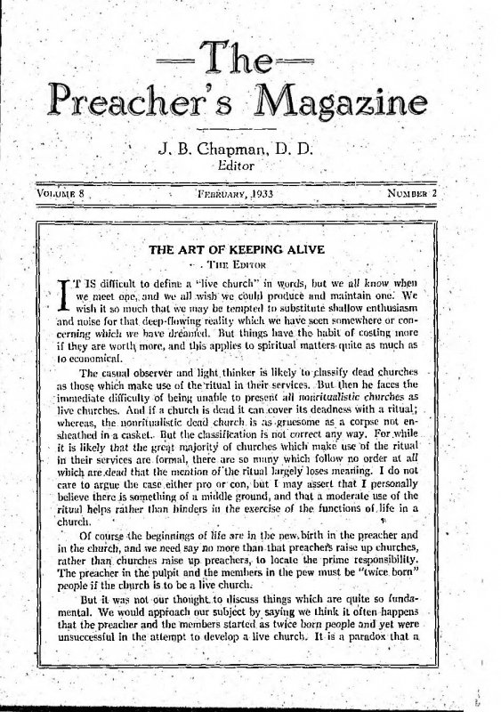 Preacher's Magazine February 1933